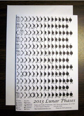 lunar phase card